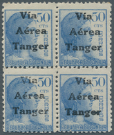 Tanger - Spanische Post: 1939, Allegory 50c. Blue With Prepared But UNISSUED Black Opt. ‚Via Aérea T - Marruecos Español