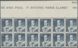 Spanien: 1951, Canonization Of Antonio Maria Claret 50c. Steel Blue Lot With 185 Stamps Incl. Severa - Andere & Zonder Classificatie