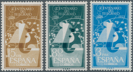 Spanien: 1955, 100 Years Spanish Telegraphy Complete Set Of Three In A Lot With Approx. 210 Sets Inc - Andere & Zonder Classificatie