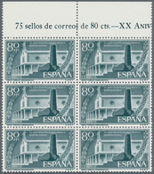 Spanien: 1956, 20 Years President Franco 80c. Dark Blue-green In A Lot With About 190 Stamps In Larg - Andere & Zonder Classificatie