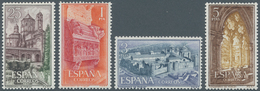 Spanien: 1963, Monaterys And Abbeys Complete Set Of Four In A Lot With 150 Stamps In Larger Blocks O - Andere & Zonder Classificatie