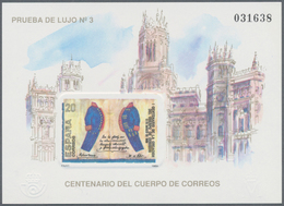 Spanien: 1989, 100 Years Postal Administration Imperforate Special Miniature Sheet On Ungummed Paper - Autres & Non Classés