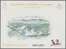 Spanien: 1991, National Stamp Exhibition EXFILNA’91 In Madrid Imperforate Special Miniature Sheet On - Andere & Zonder Classificatie