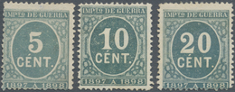 Spanien - Zwangszuschlagsmarken Kriegssteuermarken: 1897, Numerals In Blue-green ‚1897 A 1898‘ In A - Fiscale Zegels