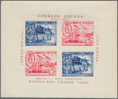 Spanien - Lokalausgaben: 1937, EPILA (Pro Rodanas): Civil War IMPERFORATE Miniature Sheet With Stamp - Nationalistische Uitgaves