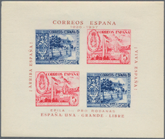 Spanien - Lokalausgaben: 1937, EPILA (Pro Rodanas): Civil War IMPERFORATE Miniature Sheet With Stamp - Nationalistische Ausgaben