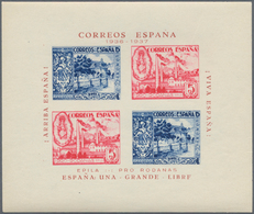 Spanien - Lokalausgaben: 1937, EPILA (Pro Rodanas): Civil War IMPERFORATE Miniature Sheet With Stamp - Emissions Nationalistes