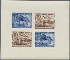 Spanien - Lokalausgaben: 1937, EPILA (Pro Rodanas): Civil War IMPERFORATE Miniature Sheet With Stamp - Emisiones Nacionalistas
