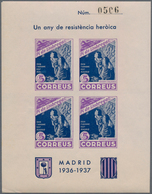 Spanien - Lokalausgaben: 1937, PI DE LLOBREGAT: Accumulation Of Four Different IMPERFORATE Miniature - Nationalistische Uitgaves