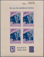 Spanien - Lokalausgaben: 1937, PI DE LLOBREGAT: Accumulation Of Four Different IMPERFORATE Miniature - Nationalistische Ausgaben