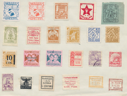 Spanien - Besonderheiten: 1936-39 Spanish Civil War: Collection Of 60 Labels, Vignettes And Local St - Sonstige & Ohne Zuordnung