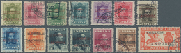 Andorra - Spanische Post: 1928/1929, Small Lot Of 23 Used Stamps Including Three Copies Of Mi-Nr. 21 - Other & Unclassified