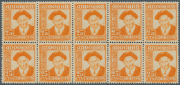 Andorra - Spanische Post: 1953, Councilman 25c. Orange-yellow In A Lot With About 1.000 (!) Stamps M - Andere & Zonder Classificatie