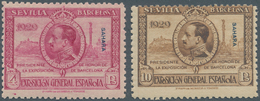 Spanisch-Sahara: 1929, International Exhibitions In Sevilla And Barcelona Lot With 14 X 4pta. Lilac- - Spanische Sahara