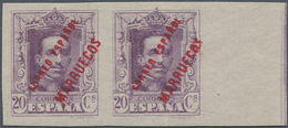 Tanger - Spanische Post: 1926, King Alfonso XIII. 20c. Violet With Diagonal Red Opt. ‚CORREO ESPANOL - Spanish Morocco