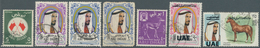 Abu Dhabi: 1966/1972, Lot Of 23 Commercially Used Stamps (some With Inevitable Marks), Incl. 1972 UA - Abu Dhabi