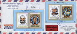 Adschman / Ajman: 1968/1972, Collection Of 65 Covers To USA/Europe, Mainly Airmail/registered, All B - Adschman