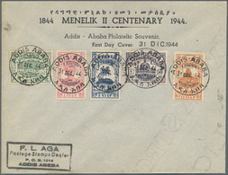 Äthiopien: 1944, 100th Birth Anniversary Of Meneklis II., Group Of Five Unaddressed F.d.c. Michel No - Ethiopië