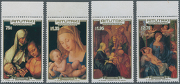 Aitutaki: 1986, Christmas Complete Set Of Four With Different Dürer Paintings (St. Anne With Virgin - Aitutaki