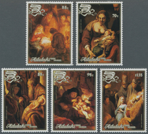 Aitutaki: 1988, Christmas Complete Set Of Five With Different Rembrandt Paintings In An INVESTMENT L - Aitutaki