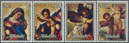 Aitutaki: 1989, Christmas Complete Set Of Four With Different Details From Tizian Painting ‚Glorific - Aitutaki