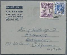 Antigua: 1951/82 Ca. 174 Used And Unused Airletters One Airletter With Mixed Franking Of Leeward Isl - 1960-1981 Interne Autonomie