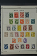 Südaustralien: 1855-1883: Small, Mostly Used Classic Collection South Australia 1855-1883 On 2 Old A - Storia Postale