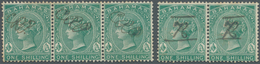 Bahamas: 1882 On (ca.), QV 1s. Green (shades) With Wmk. Crown CA In A Lot With About 65 Stamps Incl. - 1963-1973 Interne Autonomie