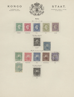 Belgisch-Kongo - Kongo-Staat: 1886-1887, Albumseite Mit 12 Werten, Dabei Mi.Nr. 5 (*) Und Mi.Nr. 10 - Gebruikt