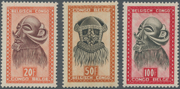 Belgisch-Kongo: 1948, African Art Defnitives 20fr. Orange/violet (dancing Mask), 50fr. Orange/black - Collections