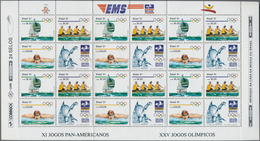 Brasilien: 1991, Panamerican Sport Games And Summer Olympics Barcelona 1992 Complete Se-tenant Set O - Usati