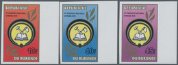 Burundi: 1981, 1st Congress Of UPRONA Complete IMPERFORATE Set Of Three In A Lot With 178 Sets Mostl - Sammlungen