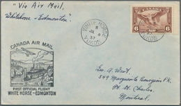 Canada: 1928/1949, Lot Of Apprx. 170 Airmail Covers (1st Flights), Franked With Airmail Stamps And B - Verzamelingen