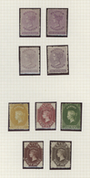 Ceylon / Sri Lanka: 1864/1870, Petty Mint Collection Of Nine QV Stamps On Album Page, Incl. Four Cop - Sri Lanka (Ceylon) (1948-...)