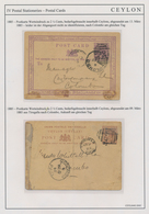 Ceylon / Sri Lanka: 1872/1970 (c.): Collection Of About 70 Postal Stationery Cards, Letter Cards And - Sri Lanka (Ceylon) (1948-...)