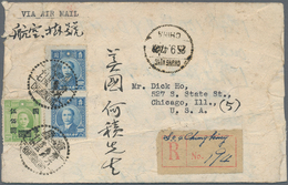 China: 1937/47, Covers (6), Mostly Airmails Inc 1937 Clipper Commercial FFC "PEIPING 24.4.26" To US, - Andere & Zonder Classificatie