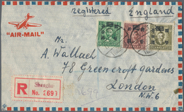 China: 1945/47, Covers (9 Inc. Two Surface) Used To Foreign, Mostly Austria But Also UK, Australia, - Otros & Sin Clasificación