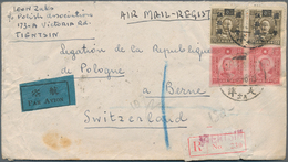 China: 1946/48, 6 Interesting Airmail Covers Including 2 Missionary Covers From Laolung And Tungkun. - Otros & Sin Clasificación