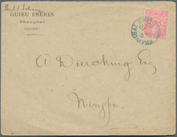 China - Shanghai: 1890/93, Four Covers (inc. One Wrapper), Three With Surcharged Bisects And One Wit - Autres & Non Classés