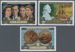 Cook-Inseln: 1970, 5th Anniversary Of Self-Government Complete Set Of Three In A Lot With About 150 - Cook