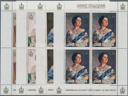 Cook-Inseln: 1987, 85th Birthday Of Queen Mum Complete Set Of Four Showing Different Paintings From - Cook Islands