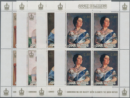 Cook-Inseln: 1987, 85th Birthday Of Queen Mum Complete Set Of Four Showing Different Paintings From - Cookinseln