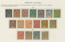 Französisch-Guinea: 1892/1927, Obviously Complete Collection On Old Text Form Pages Mint Hinged And - Autres & Non Classés