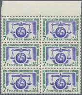 Französisch-Polynesien: 1963, 15 Years Of Human Rights 7fr. In A Lot With 65 Stamps Mostly In Larger - Ungebraucht