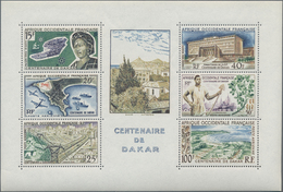 Französisch-Westafrika: 1958, 100 Years Dakar In A Lot With 65 Miniature Sheets, Mint Never Hinged, - Other & Unclassified