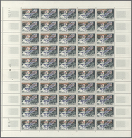 Französische Gebiete In Der Antarktis: 1955, Overprint Issue 15 Fr., Complete Sheet With 50 Stamps, - Covers & Documents