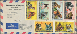 Fudschaira / Fujeira: 1966/1973, Group Of 22 Registered Resp. Airmail Covers To USA Or Europe. - Fujeira