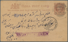 Indien: 1862/1940, Covers/used Stationery Cards (12) All Underpaid With Due Marks, Inc. "detained Fo - 1852 Provincia Di Sind