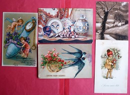 LOT OF 7 DIFFERENT OLD POSTCARD5, HAPPY NEW YEAR , SRETNA NOVA GODINA - New Year