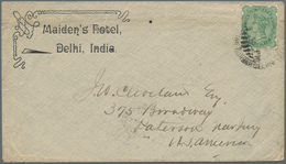 Indien: 1904-53 HOTELs: Five Illustrated Covers And A 1928 Invoice From Various Hotels, With 1904 Ma - 1852 Provincia Di Sind